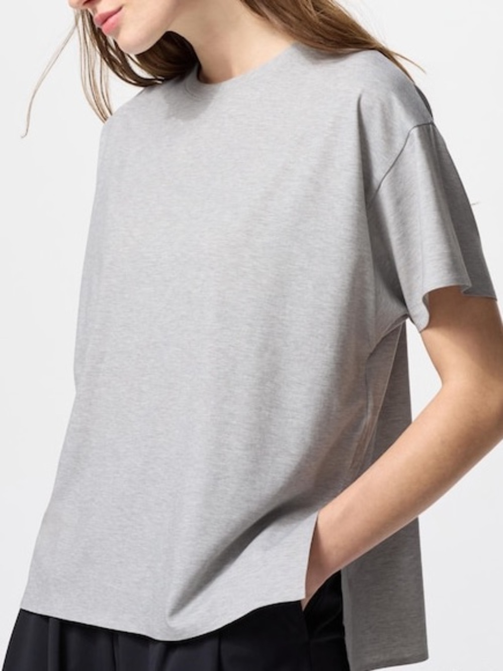 Uniqlo Airism Heather Gray Oversized Tee Size L